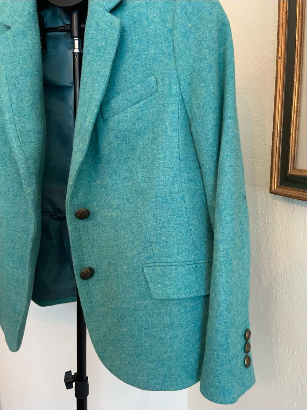 Talbots Teal Wool-Blend Women’s Blazer Classic Tailored Jacket - Picture 4 of 16